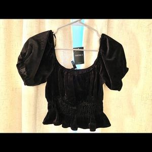 Black velvet crop top